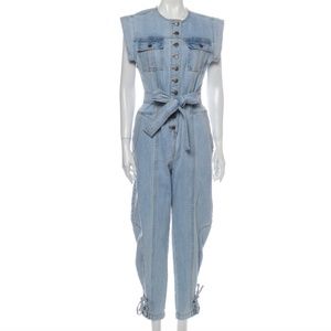 Ulla Johnson Adair Tie-Waist Denim Jumpsuit